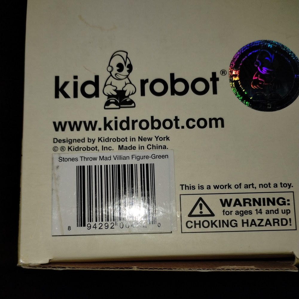 Kidrobot Stones Throw Madvillain Green MF Doom Toy Figure Collectible New In Box - Picture 2 of 2